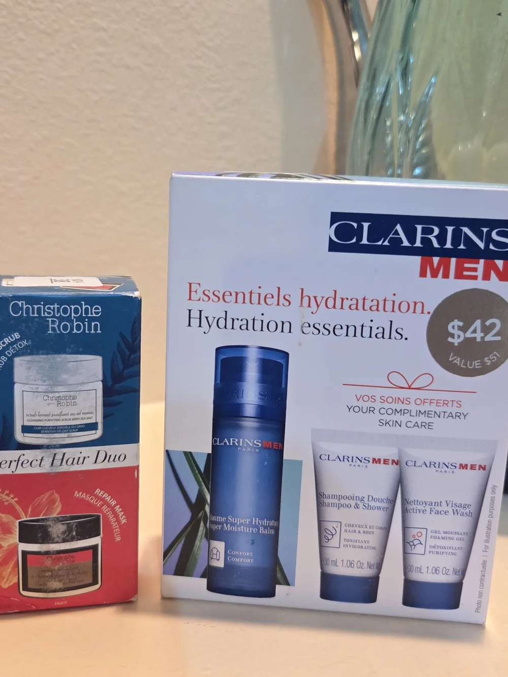 New beauty and grooming bundle featuring the Clarins Men Hydration Essentials sk
